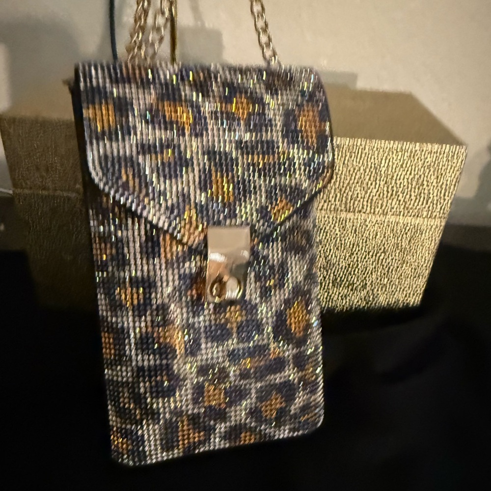 GUC Leopard Print Mini Bag with Chain Strap
